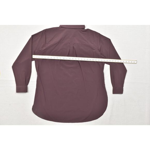 Duluth Trading Co. Women's 1X Plus Size Purple Polyester Blend Blouse Shirt - Picture 3 of 8